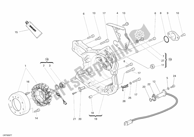 All parts for the Generator Cover of the Ducati Sportclassic Sport 1000 USA 2007